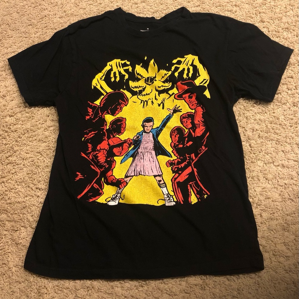 Stranger Things Eleven Demogorgon black t shirt